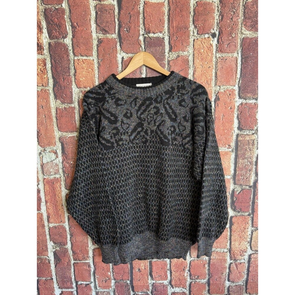 Collectif Mens Vtg 80s/90s Abstract-Wool Blend Sweater-Sz XL